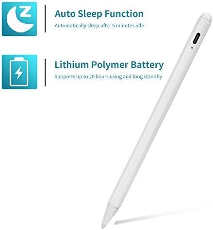 2022 iPad Pro 12.9-Inch 5th/4th/3rd Generation Stylus Pen with Palm Rejection, Active Stylus Plastic Tip Digital Smart Pencil for Apple iPad Pro 12.9" Good for Drawing and Writing
