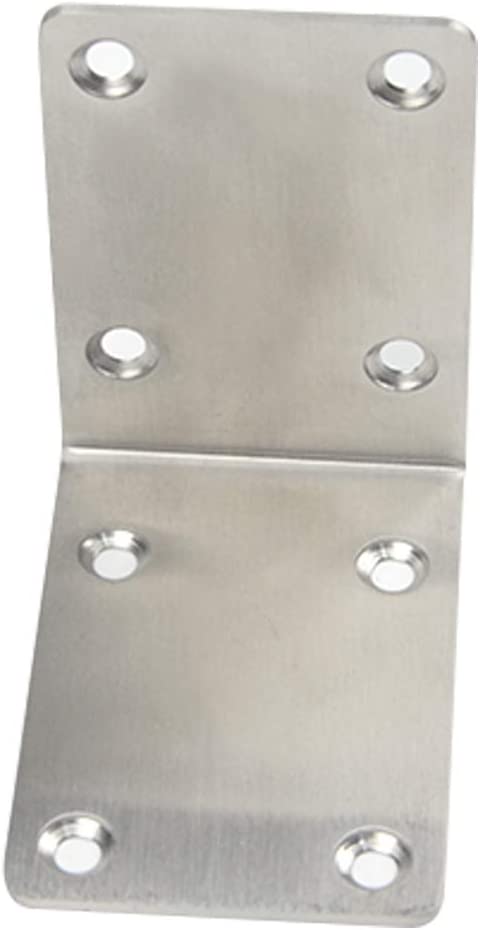 TOVOT 4 PCS 2.68 inch X 2.68 inch Stainless Steel Shelf Support Brace Corner Angle Brackets Angle Code w/Screws for Wooden Furniture