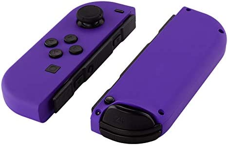 eXtremeRate Soft Touch Grip Purple Joycon Handheld Controller Housing with Full Set Buttons, DIY Replacement Shell Case for Nintendo Switch & Switch OLED Model Joy-Con – Console Shell NOT Included