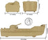 BMC Classic Marx Landing Craft - 4pc Tan vs. OD Green Plastic Army Men Vehicles