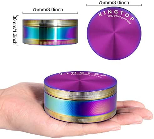 KINGTOP Spice Grinder Large 3.0 Inch Colorful