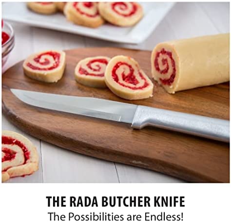 Rada Cutlery Stubby Butcher Knife – Stainless Steel Blade With Aluminum Handle Made in the USA