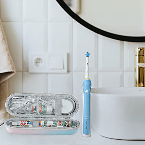 YINKE Travel Case for Oral B/io 7 8 9 /Oral-B Pro Smartseries/Philips Sonicare ProtectiveClean Electric Toothbrush, Hard EVA Case Protective Cover Storage Bag (gradient)