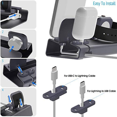 Charging Station for Apple Products,3 in 1 Aluminum Charging Stand for Apple Watch iPhone Airpods iWatch Series SE 8 7 6 5 4 3 2 1 Docking Station Holder Charger Stand with Nightstand Mode- Gray