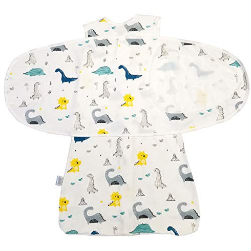 Baby Dinosaur Swaddle Cotton Split Sleeping Bag Swaddle Wearable Blanket for Boys and Girls, 4 Season, 6-12 Months (Blue Dinosaur)