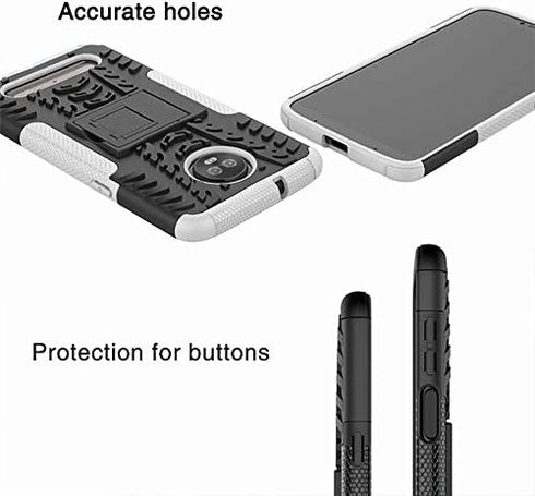 Yiakeng for Moto Z3 Case, Moto Z3 Play Case, Dual Layer Shockproof Slim Protective with Kickstand Hard Phone Case Cover for Motorola Moto Z3 (Purple)