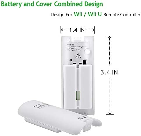 4-Pack Rechargeable Battery Packs for Wii and Wii U Remote Controller,High-Capacity Ni-MH Battery(2800mAh) Replacement for Nintendo Wii Remote Charging Station(Charger not Included)