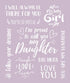 Daughter Gift Throw Blanket 60" x 50" Pure Fleece Throw Blankets Versatile Outside Light Throw Blankets to My Daughter Fleece Blanket Inspirational Message