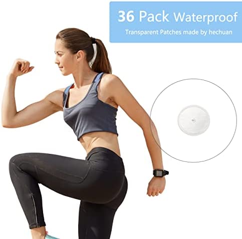 Freestyle Sensor Covers for Libre 1/2/3, 36 Pack Waterproof Adhesive Patches,Transparent Tape Long Lasting-Without Hole-HECHUAN
