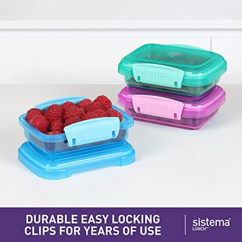 Sistema Lunch Collection Food storage containers, Blue, Green, Pink