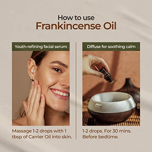 Gya Labs Pure Frankincense Essential Oil for Pain - 100% Natural Therapeutic Grade Frankincense Oil for Skin - Pure Frankincense Oil for Face & Diffuser (0.34 fl oz)