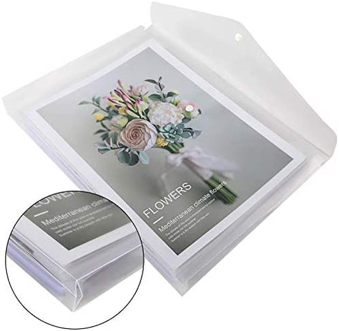 EOOUT 12pcs Plastic Envelopes, Clear Folders, Expandable Gusset and Plastic Waterproof Envelope with Snap Button Closure, Letter Size, A4 Size, for School and Office Suppiles