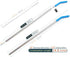 Big Drinking Straws Reusable 14.5" Extra Long 8mm Extra Wide Food-Grade 18/8 Stainless Steel Silicone Elbows Tips for Smoothie Milkshake Cocktail Juice Hot Drinks - Set of 4 + 2 Cleaning Brushes