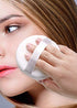 Shapenty 4PCS Soft Large Round Loose Powder Puff Pad Washable Velour Smooth Bath Body Powder Puff With Ribbon Band Handle for Women Men Face Neck Makeup (4Inch, White)