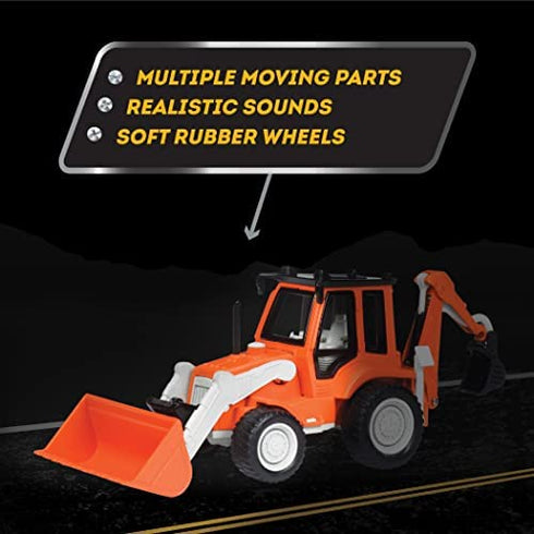 DRIVEN by Battat – Micro Backhoe Loader – Backhoe Loader with Sound Effects and Movable Parts for Kids Aged 3+
