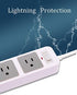 2 Prong Power Strip with USB, 2 Prong to 3 Prong Outlet Adapter with 4 USB Ports 6.6ft Extension Cord, 3 AC Outlets Flat Plug Surge Protector for Smartphone Tablets Home, Office and Hotel, White