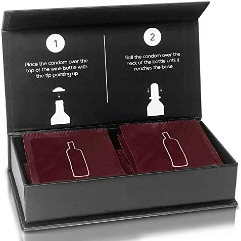 Screw The Cork, Condom Style Wine Bottle Stoppers, Air-Tight Rubber Seal for Fresh Wine, Funny Wine Gifts & Novelty Gag Gift, Set of 6, Great For Bachelorette Parties, Birthdays & Christmas