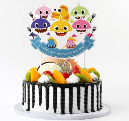 Dadam Baby Shark Cake Topper Happy Birthday Doo Doo Doo Baby Shark Birthday Decorations Cake Toppers Baby Shark Party Supplies