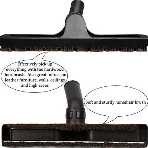GIB cleaningtool 32mm 1 1/4 inch Hardwood Floor Brush 1.25inch Vacuum Brush Multi Surface Vacuum Attachments 360 Degrees Swivel Head Hard Floor Brush 12in Wide