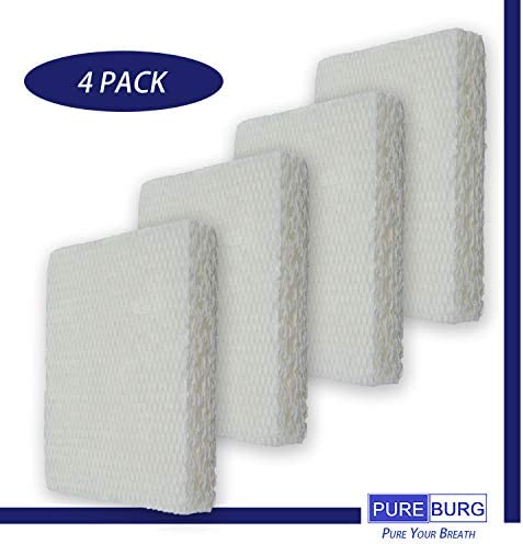 PUREBURG HFT600 Replacement Humidifier Wick Filters Compatible with Honeywell HFT600 Fits HEV615 and HEV620 Series Top Fill Tower humidifier,Filter T, 4-Pack
