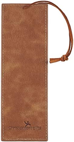 Christian Art Gifts Faux Leather Bookmark Trust in The Lord Proverbs 3:5 Bible Verse w/Cord Tassel, Brown