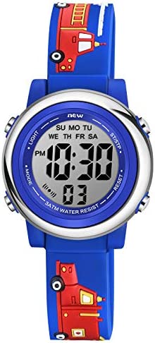 Venhoo Kids Watches for Boys 3D Cartoon Waterproof Silicone 7 Color Flashing Lights Children Toddler Wrist Watch for Boy Little Child