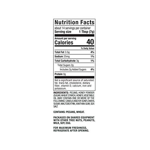 Fresh Gourmet Pecan Pieces | Honey Roasted Flavor | 3.5 Ounce | Crunchy Snack and Salad Topper