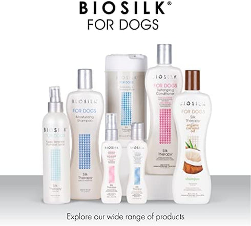 BioSilk for Dogs Silk Therapy Detangling Plus Shine Mist for Dogs | Best Detangling Spray for All Dogs & Puppies for Shiny Coats and Dematting | 8 Oz Bottle (Packaging May Vary)