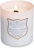 Manly Indulgence Sea Salt & Ginger Scented Jar Candle, Signature Collection, Soy Wax Blend, Wooden Wick, 15oz, White