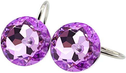 BEAVO Acrylic Fashion Decorative Home Rolling Purple Shower Curtain Hooks Rhinestones Bathroom Bath Baby Room Bedroom Living Room Decor Set of 12 Rings (Purple)