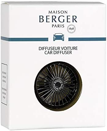 MAISON BERGER - Refillable Universal Car Vent Clip - 1.75" Diameter x 1.25" Depth - Made in France (Gun Metal Finish)