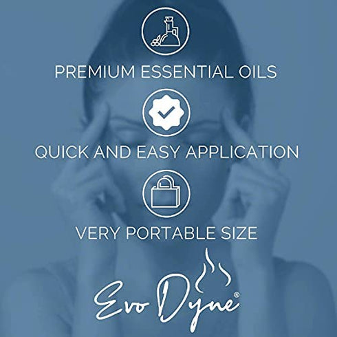 2-Pack Migraine Relief Stick, (0.3 OZ / 10 ML Roll-On Bottle), Made in The USA | Headache Relief - Essential Oil, Aromatherapy Stick – Made with Peppermint & Spearmint Grade Oil by Evo Dyne