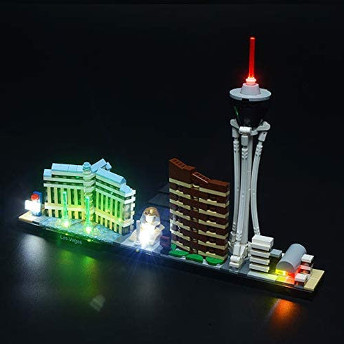 Briksmax Led Lighting Kit for Architecture Las Vegas- Compatible with Lego 21047 Building Blocks Model- Not Include The Lego Set