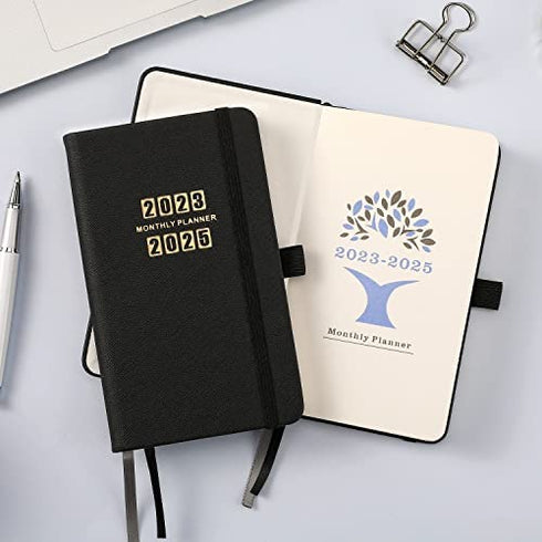 2023-2025 Pocket Planner - Monthly Pocket Planner (36-Month) with 60 Notes Pages, Jan. 2023 - Dec. 2025, 6.2" x 4", 3 Year Monthly Planner with Contacts, Holidays and Pen Holder, Back Pocket - Black