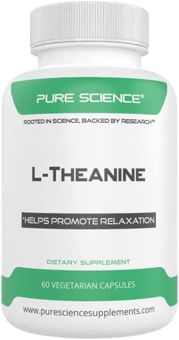 Pure Science L-Theanine Supplement 400 mg – Supports Cognition, Improves Mental Performance and Calms the mind and Reduce stress - 50 Vegetarian Capsules