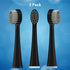 Replacement Flossing Toothbrush Heads - Compact Floss Brush Head with Crystal Cap- 3 Count - Black