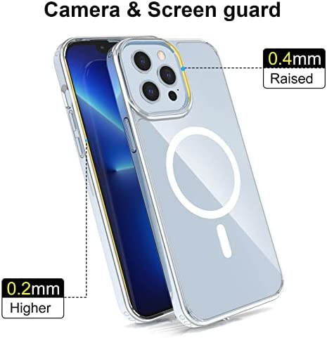 leChivée for iPhone 13 Pro Max Mag Safe Case, Clear Magnetic 13 pro max Case Compatible with MagSafe, Shockproof Full-Body Protection Phone Cover for iPhone 13 pro max 6.7 inch 2021 (Clear)