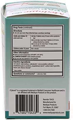 Medique @ Home 70433 Extra Strength APAP Tablets, Non-Aspirin, 100-Count