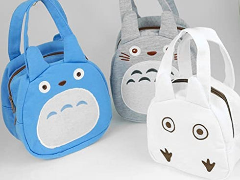 My Neighbor Totoro Die Cut Lunch Bag with Zip Closure - Totoro Grey