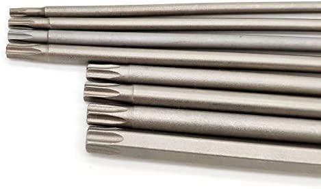 8pcs 6 Inch (150mm) Length 1/4 Inch Hex Shank Torx Head Screw Driver Bit Set Security Tamp er Proof Star 6 Point Screwdriver Kit Tools T8/T10/T15/T20/T25/T27/T30/T40