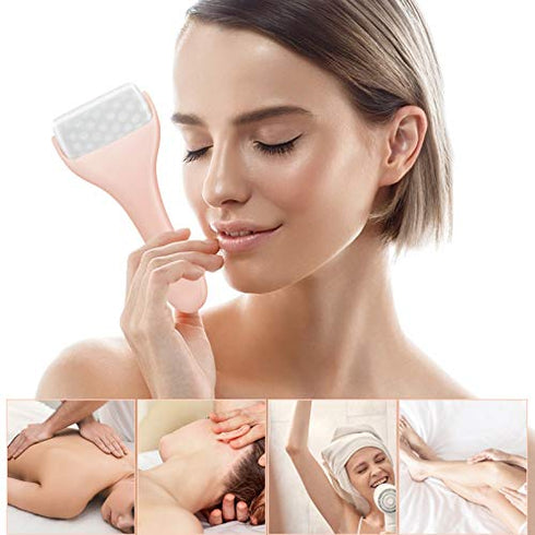 Upgraded Ice Roller for Face & Eye Puffiness, ITME Large Cool Facial Ice Rollers for Women Face Massager, Tighten Pores, Headaches Migraine Relief, Minor Injury, Reduce Wrinkle Skin Care (Pink)