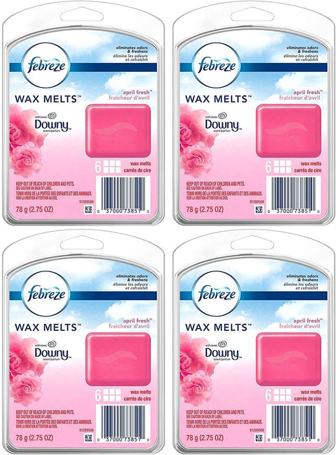 Febreze Wax Melts Air Freshener - with Downy April Fresh Scent - Net Wt. 2.75 OZ (78 g) Per Package - Pack of 4 Packages