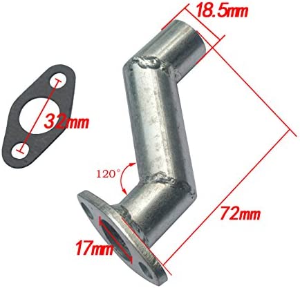 JRL 32mm Offset Intake Manifold & Gasket for Carb 49 66 80cc Motorized Bicycle Steel