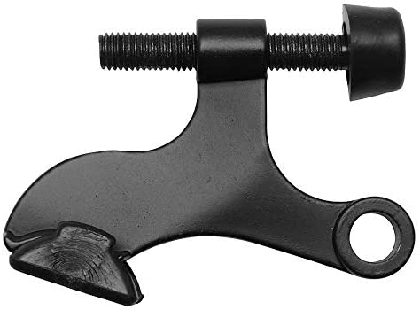 10 Pack - Designers Impressions Matte Black Heavy Duty Hinge Pin Adjustable Door Stop with Black Tip : 6357
