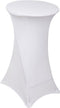 Awillhome 32 Inch/24 Inch Spandex Cocktail Tablecloth Fitted Table Cover Fit Round Folding Table Dry Bar Bistro Table Cover (24inx43in, White) 1 PC