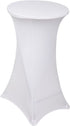 Awillhome 32 Inch/24 Inch Spandex Cocktail Tablecloth Fitted Table Cover Fit Round Folding Table Dry Bar Bistro Table Cover (24inx43in, White) 1 PC