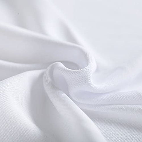 Awillhome 32 Inch/24 Inch Spandex Cocktail Tablecloth Fitted Table Cover Fit Round Folding Table Dry Bar Bistro Table Cover (24inx43in, White) 1 PC