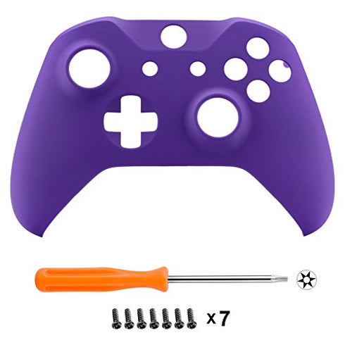 eXtremeRate Purple Soft Touch Front Housing Shell Case for Xbox One S/X Controller, Comfortable Replacement Kit Faceplate Cover for Xbox One Wireless Controller Model 1708 - Controller NOT Included