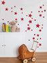 Wall Decals Red Stars for Kids Room, 3-4-5centimeter Mix 112 Pcs, Easy to Peel Easy to Stick, Safe On Walls and Paint, Vinyl Decor by Bugybagy. (Matte Red)