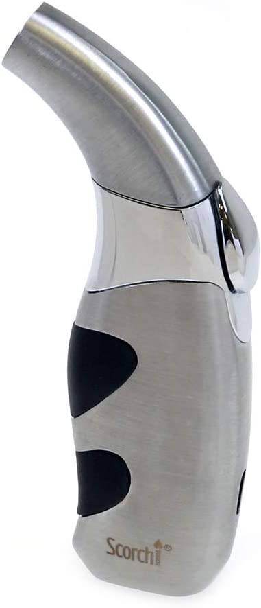 Scorch Torch Refillable Matador Single Jet Flame Butane Torch Cigarette Cigar Lighter (Silver)